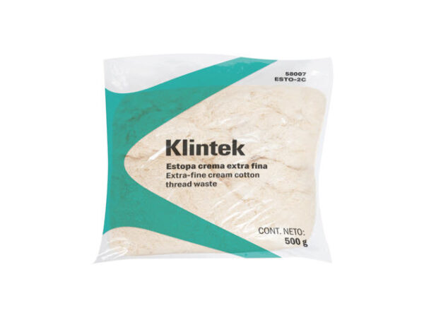 BOLSA DE 1/2KG DE ESTOPA COLOR CREMA, KLINTEK  58007