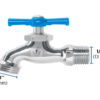 LLAVE PARA MANGUERA, DE LATÓN CROMADO, 130 G, 1/2", FOSET   49084 - Image 2
