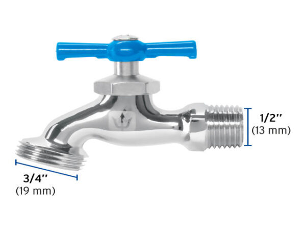 LLAVE PARA MANGUERA, DE LATÓN CROMADO, 130 G, 1/2", FOSET   49084 - Image 2