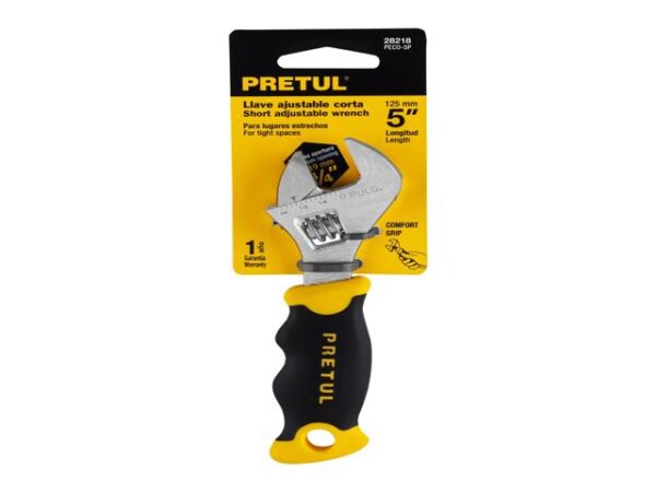 LLAVE AJUSTABLE (PERICO CORTO) 5" CROMADA CON GRIP, PRETUL    28218 - Image 4