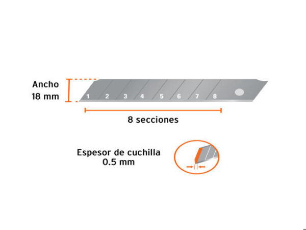 ESTUCHE CON 10 CUCHILLAS SK4 DE 18 MM PARA CUTTER, TRUPER  16965 - Image 2
