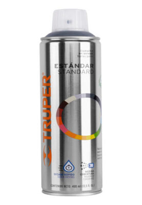 PINTURA EN AEROSOL, GRIS ACERO, BOTE ESBELTO, 400 ML  12733