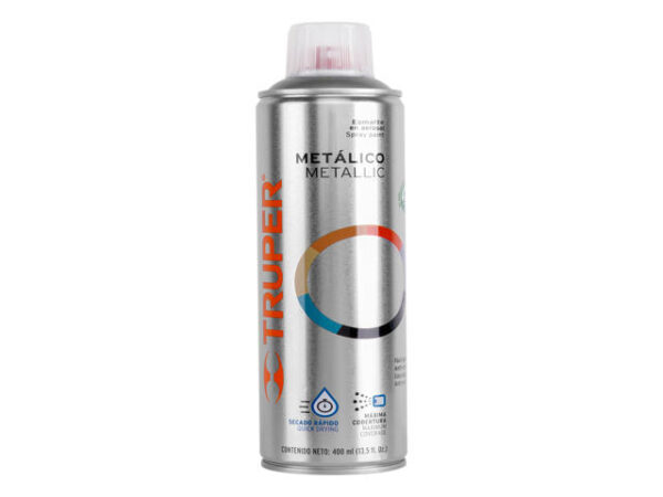 PINTURA EN AEROSOL, PLATA METÁLICO, BOTE ESBELTO, 400 ML  19059