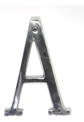 LETRA " A " CROMO NATURAL MEDIANO  LAM