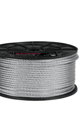 METRO DE CABLE RÍGIDO 1/4" DE ACERO 7X7 HILOS, 75 M, FIERO  44207