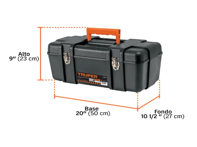 CAJA PARA HERRAMIENTA DE 20" INDUSTRIAL, BROCHES METÁLICOS 10380 - Image 2