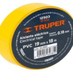CINTA DE AISLAR DE 18 M X 19 MM, AMARILLA, TRUPER  12503