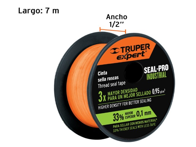 CINTA SELLA ROSCAS 1/2 X 7M, SEAL PRO INDUSTRIAL, EXPERT  12515