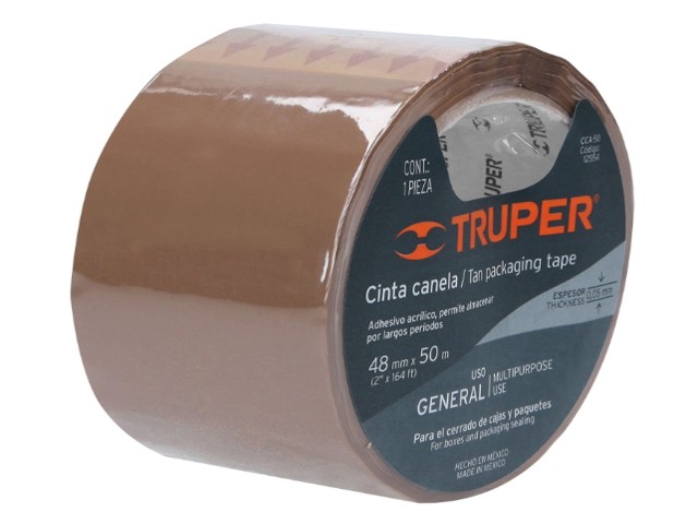 CINTA DE EMPAQUE 48 MM X 50 M CANELA, TRUPER   12554