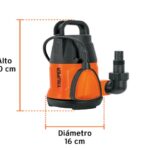 BOMBA SUMERGIBLE PLÁSTICA, 1/2 HP PARA AGUA LIMPIA, TRUPER  12601