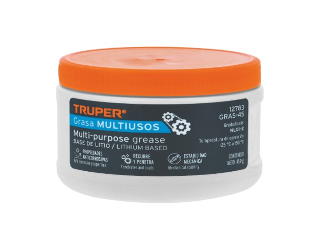 GRASA LUBRICANTE MULTIUSOS, BASE LITIO, 450 G, TRUPER   12783