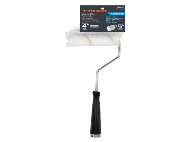 MINI RODILLO PARA PINTAR 4″ X 3/8″ DE POLIÉSTER, TRUPER  13905
