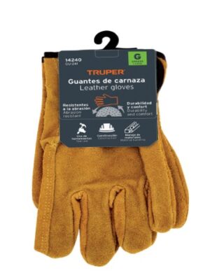 GUANTES DE CARNAZA, USOS GENERALES, GRANDES, TRUPER   14240