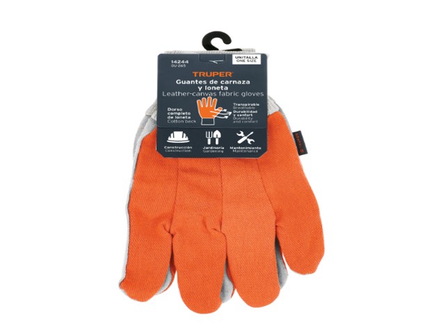 GUANTES CARNAZA Y LONETA, USO LIGERO, TRUPER   14244