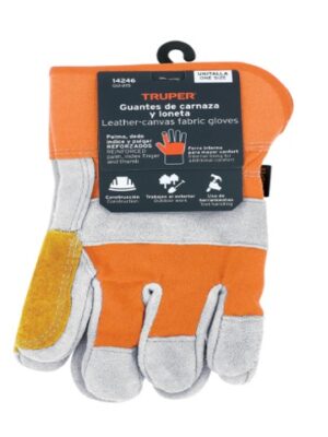 GUANTES DE CARNAZA Y LONETA, CON REFUERZO, UNITALLA, TRUPER  14246