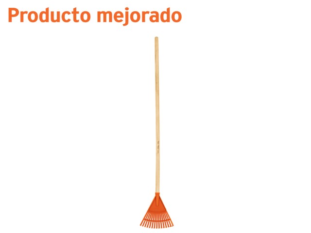 ESCOBA PLÁSTICA PARA JARDÍN, RÍGIDA, 15 DIENTES, MANGO 48″   14345