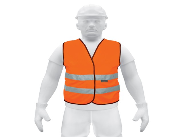CHALECO DE SEGURIDAD NARANJA CON CINTAS DE ALTA VISIBILIDAD  14426