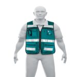 CHALECO BRIGADISTA CON CINTAS REFLEJANTES, COLOR VERDE  14664
