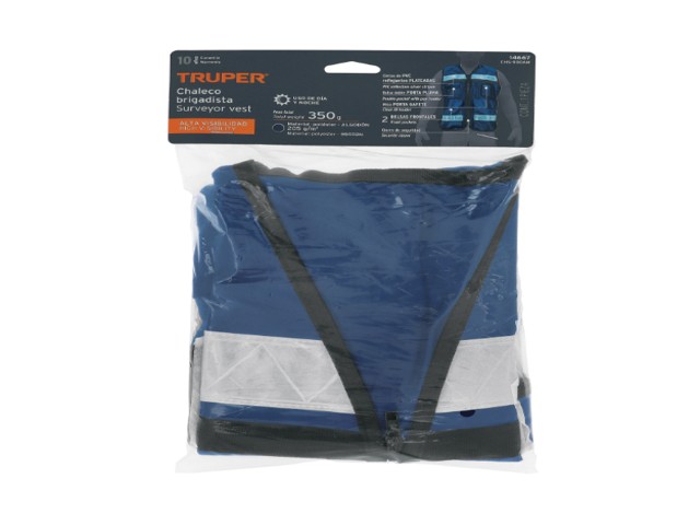 CHALECO BRIGADISTA CON CINTAS REFLEJANTES, COLOR AZUL MARINO 14667 - Image 2