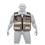 CHALECO BRIGADISTA CON CINTAS REFLEJANTES, COLOR BEIGE   14668