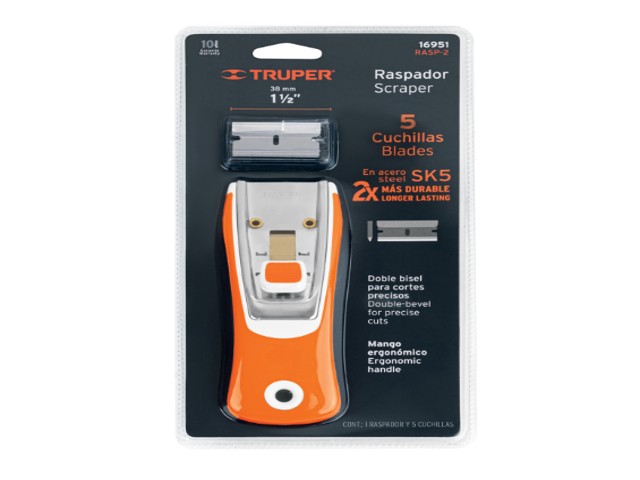 RASPADOR CON NAVAJA DE 1-1/2″, MANGO ERGONÓMICO, TRUPER  16951