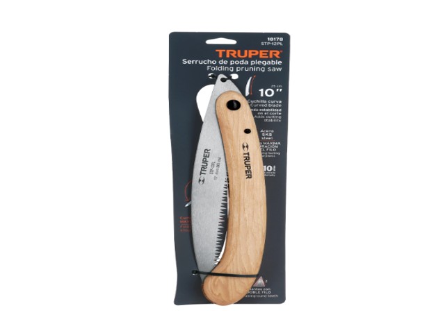 SERRUCHO PLEGABLE 10" HOJA CURVA 6 DPP, MANGO MADERA, TRUPER 18178 - Image 2