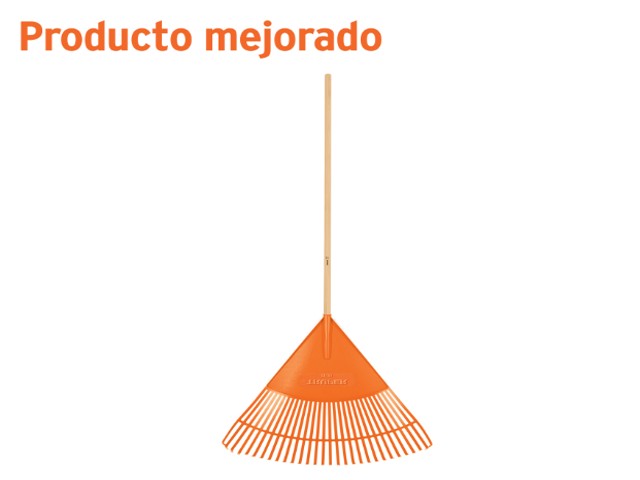 ESCOBA PLÁSTICA PARA JARDÍN, FLEXIBLE, 30 DIENTES, MANGO 48″   19065