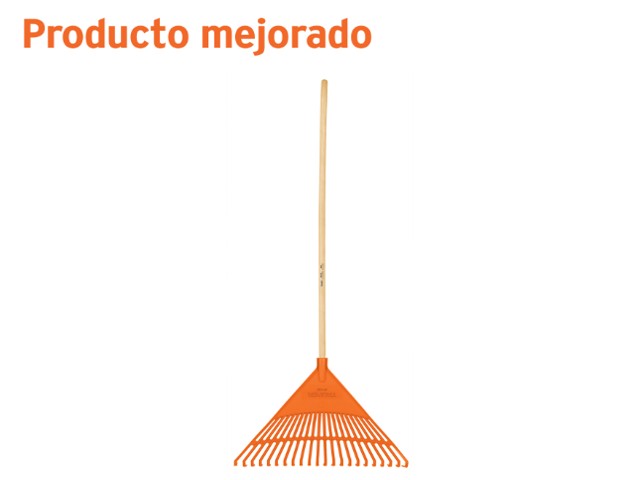 ESCOBA PLÁSTICA PARA JARDÍN, RÍGIDA, 22 DIENTES, MANGO 48″    19786