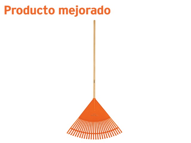 ESCOBA PLÁSTICA PARA JARDÍN, FLEXIBLE, 26 DIENTES, MANGO 48″   19787