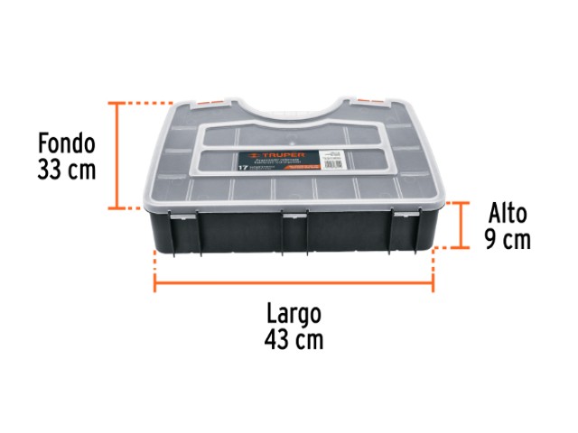 ORGANIZADOR 17" REFORZADO CON 17 COMPARTIMENTOS, TRUPER 19939 - Image 2