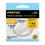 CINTA DOBLE CARA DE 19 MM X 1.5 M PRETUL  20004