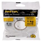 CINTA DOBLE CARA DE 19 MM X 5 M PRETUL  20005