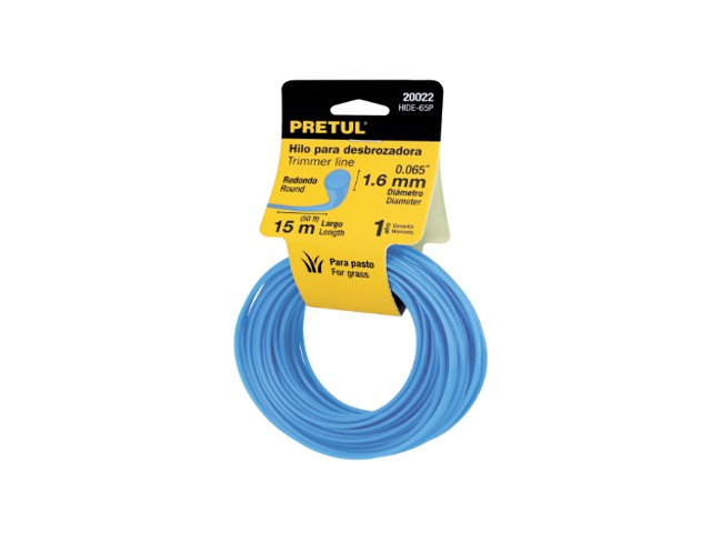 ROLLO DE HILO PARA DESBROZADORA, 1.6 MM X 15 M, PRETUL  20022