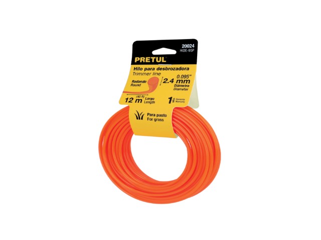 ROLLO DE HILO PARA DESBROZADORA, 2.4 MM X 12 M, PRETUL  20024
