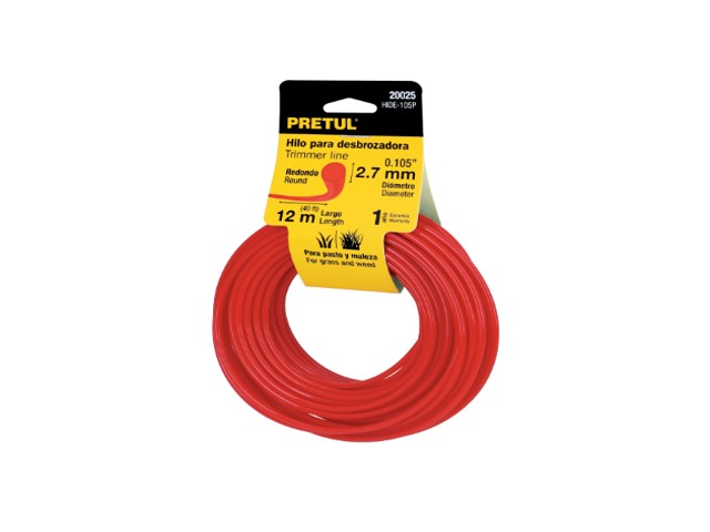 ROLLO DE HILO PARA DESBROZADORA, 2.7 MM X 12 M, PRETUL  20025
