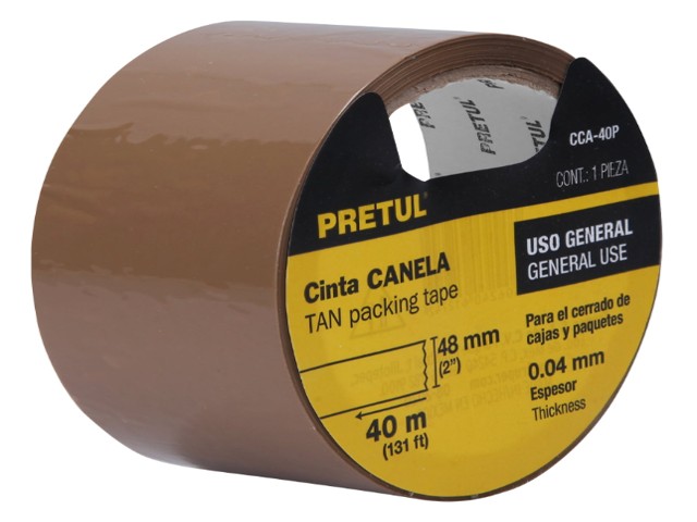 CINTA DE EMPAQUE 48 MM X 40 M CANELA, PRETUL  20524