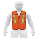 CHALECO DE SEGURIDAD CON CINTAS REFLEJANTES, NARANJA, PRETUL  21025