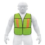 CHALECO DE SEGURIDAD CON CINTAS REFLEJANTES, VERDE, PRETUL   21026