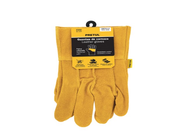 GUANTES DE CARNAZA, CORTOS, PRETUL  23262