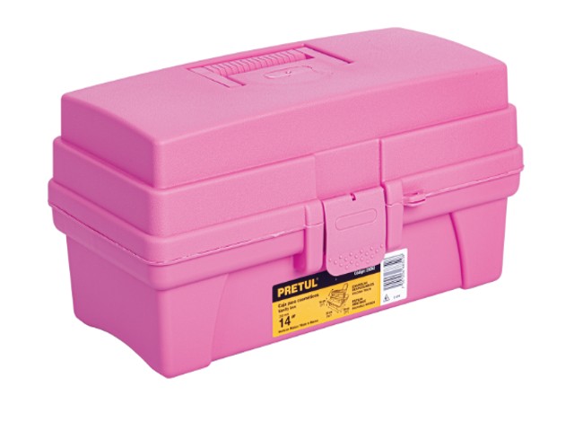 CAJA COSMETIQUERA 14″, ROSA/MORADO, PRETUL  25052