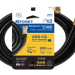 MANGUERA PARA GAS, PVC NEGRA, 3/8"X2 M, C/CONEXIÓN, FOSET  40076