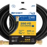 MANGUERA PARA GAS, PVC NEGRA, 3/8"X4 M, C/CONEXIÓN, FOSET  40078