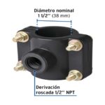 ABRAZADERA PARA TOMA DOMICILIARIA PP 1-1/2" X 1/2", FOSET  40711