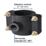 ABRAZADERA PARA TOMA DOMICILIARIA PP 2" X 1/2", FOSET  40712