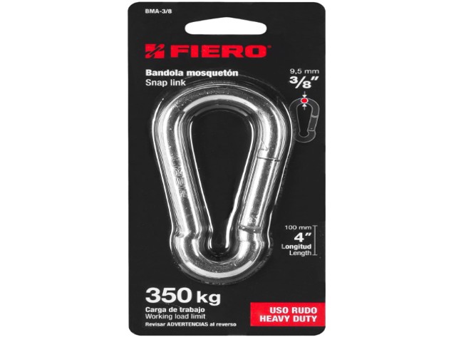 BANDOLA MOSQUETÓN DE ACERO 3/8″, FIERO   44040