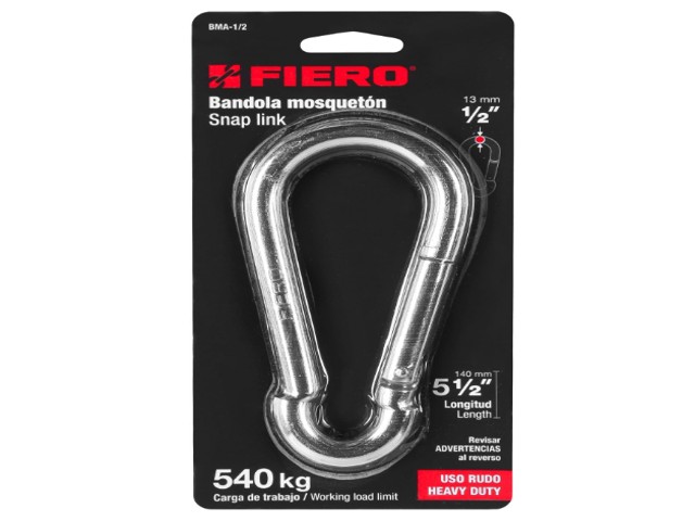 BANDOLA MOSQUETÓN DE ACERO 1/2″, FIERO  44041