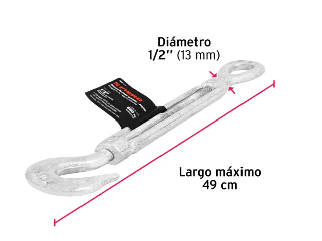TENSOR FORJADO 1/2″ GANCHO-ARGOLLA, FIERO  44067