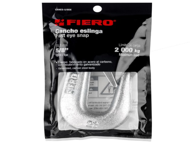 GANCHO ESLINGA DE ACERO FORJADO 5/8″, CARGA 2000 KG, FIERO  44078