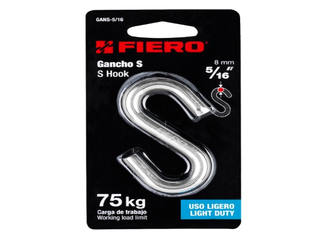 GANCHO “S” DE 5/16″ DE ACERO PARA CABLE, FIERO  44093