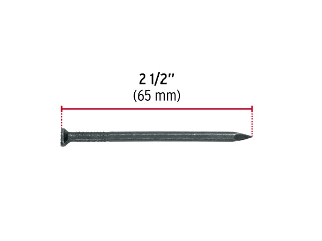BOLSA CON 1 KG DE CLAVOS PARA CONCRETO NEGROS 2-1/2″, FIERO  44134